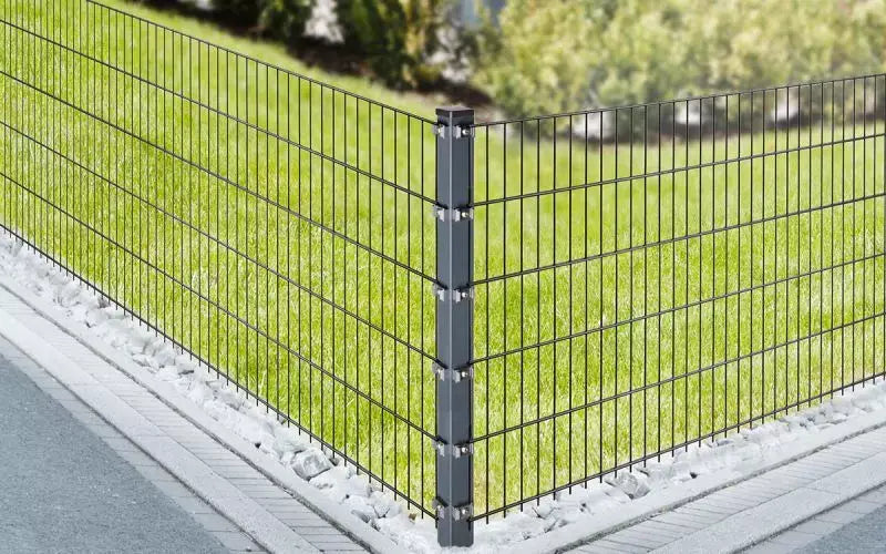 Zaun-Eckpfosten 60x60 mm anthrazit, 1800mm (120cm DSM)